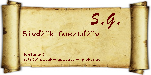 Sivák Gusztáv névjegykártya